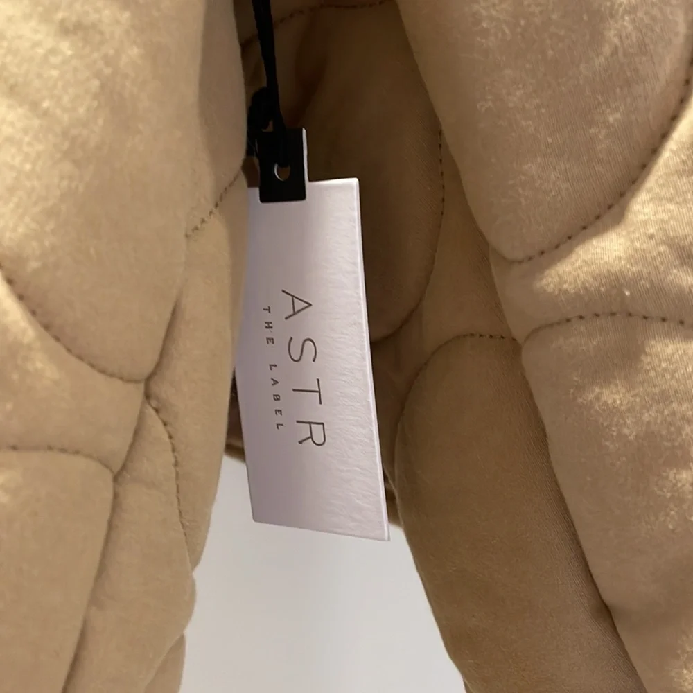 Last 1! NADINE QUILTED FAUX SHEARLING JACKET KHAKI - Picture 10 of 12